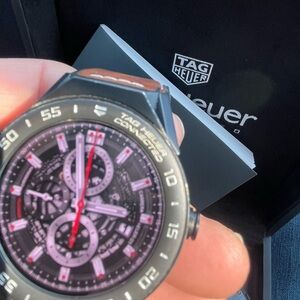TAG Heuer Black and Red Sport Watch